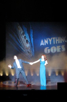 Mark Ledbetter and Laura Osnes backstage