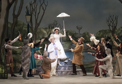 Mark Ledbetter, Jayme Armstrong and Company in Mary Poppins and the Dunfield Theatre Cambridge