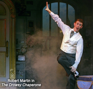 Mark Ledbetter as Robert Martin in the first national tour of The Drowsy Chaperone